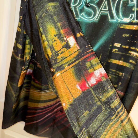 AUTHENTIC MENS VERSACE SILK LONG SLEEVE BUTTON UP COLLAR SHIRT SIZE 48 M/L - Picture 5 of 12